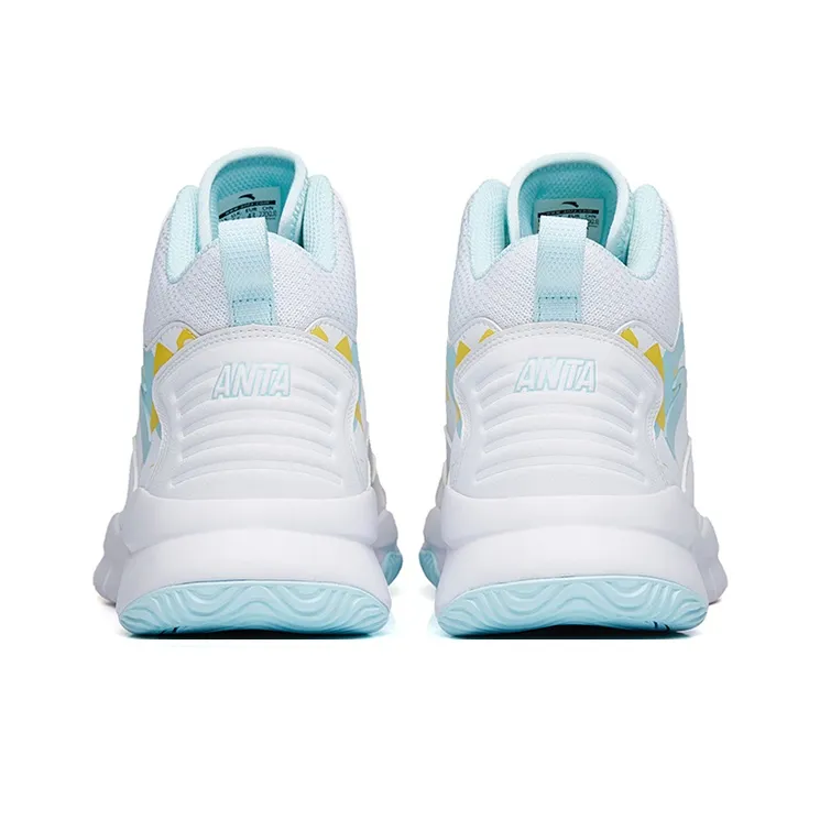 ANTA Star Trail 4 Basketball Shoes Men High Top White/Glacier Blue-3