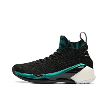 Anta KT4 Anti Slip Wear Resistant High Top Basketball Shoes Men's Black Green