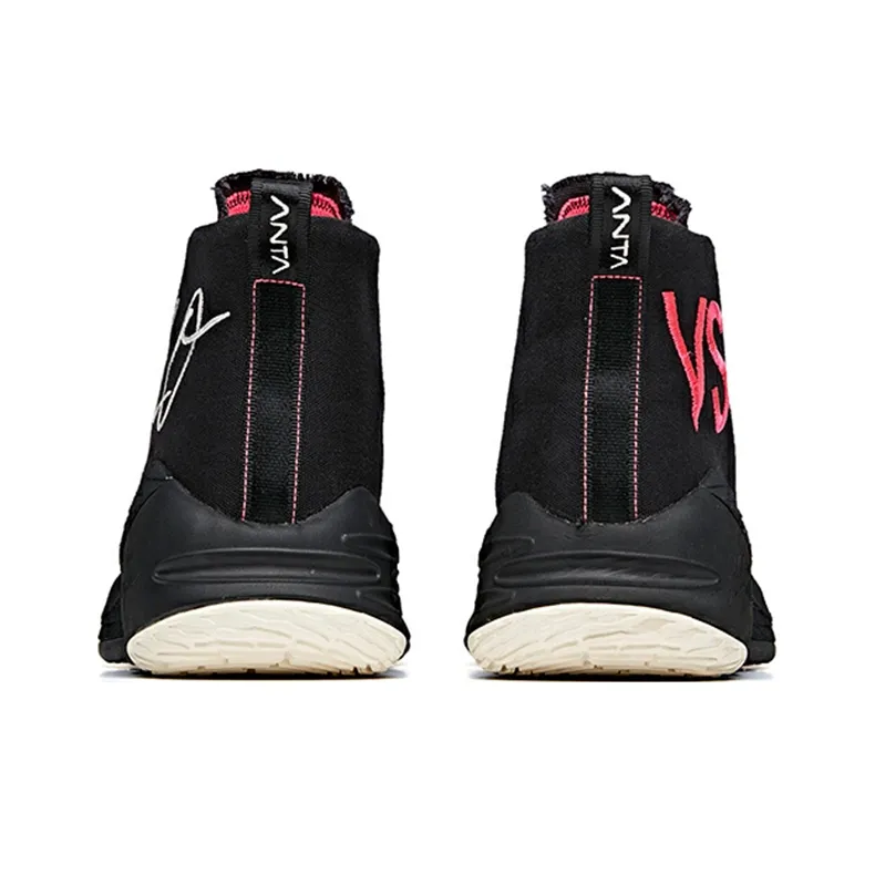 Anta Thompson KT Basketball KT4 Lovs Cushioned Slip Resistant Abrasion Resistant High Top Basketball Shoes Black-4