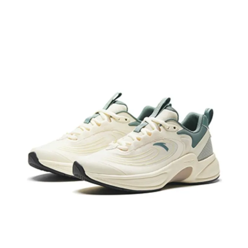 Anta C37+ Anti Slip Wear Resistant Low Top Casual Running Shoes Women's White Green-1