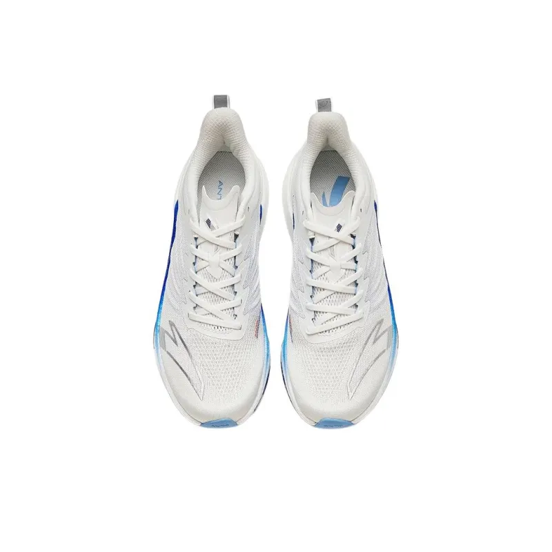 Anta MACH 3.0 Slip Resistant Low Top Running Shoes Men's White Blue-3