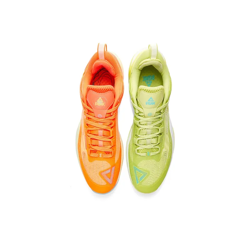 PEAK Agile 2.0 Hot Orange Vitamin C Breathable Lightweight Rebound Low Top Basketball Shoes Men's Mismatched Color-2