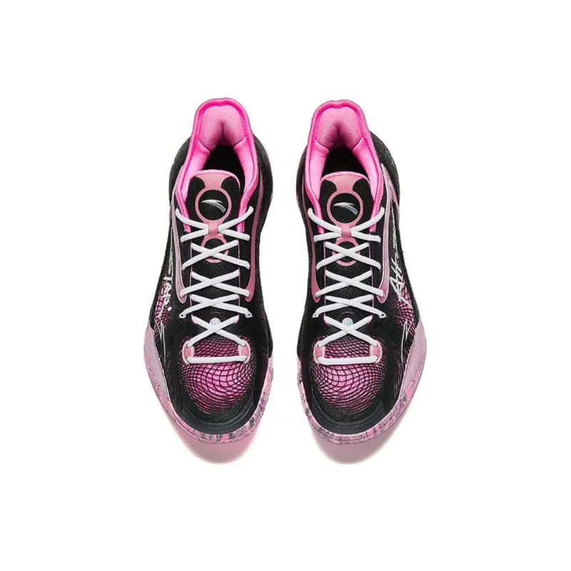 Anta Three Points Of Rain 2 Generations Cushioned Slip-Resistant Low-Top Basketball Shoes Men's Black Pink-2