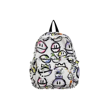 KAKAXI Nylon Backpack Regular Unisex Black/White/Multicolor