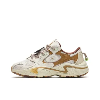 Pop Mart X ANTA Stars Chunky Sneakers Women's Low Top Gray Brown Yellow