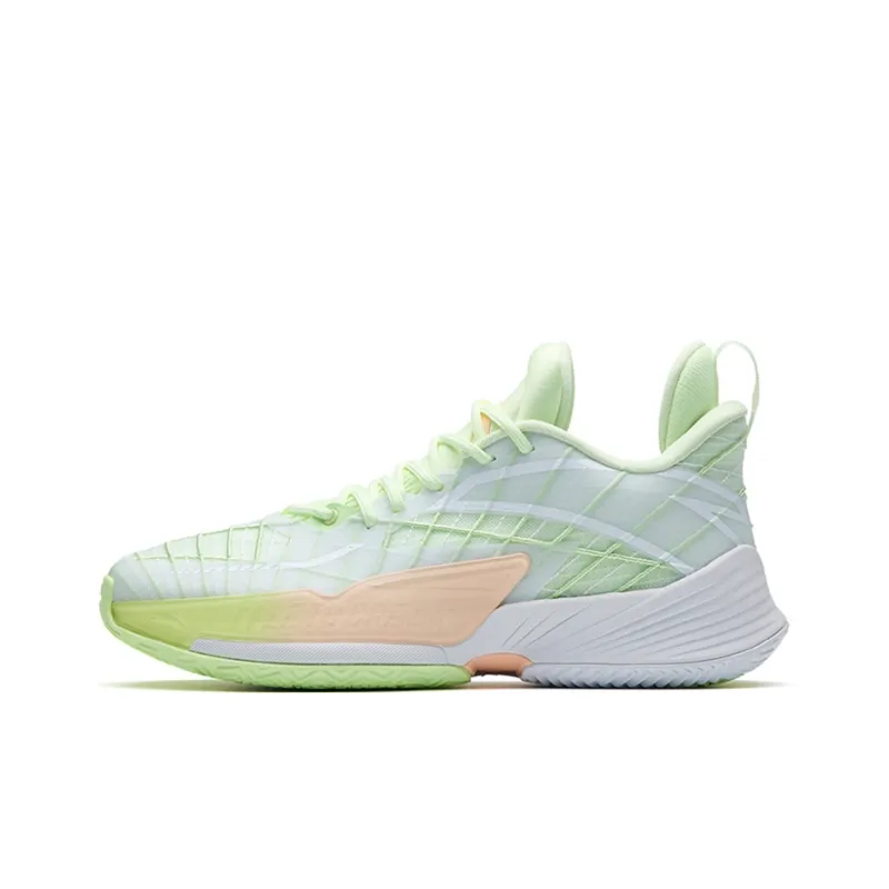 Anta Light Horseman 3 Low-Top Performance Basketball Shoes Men's White Green Pink-0