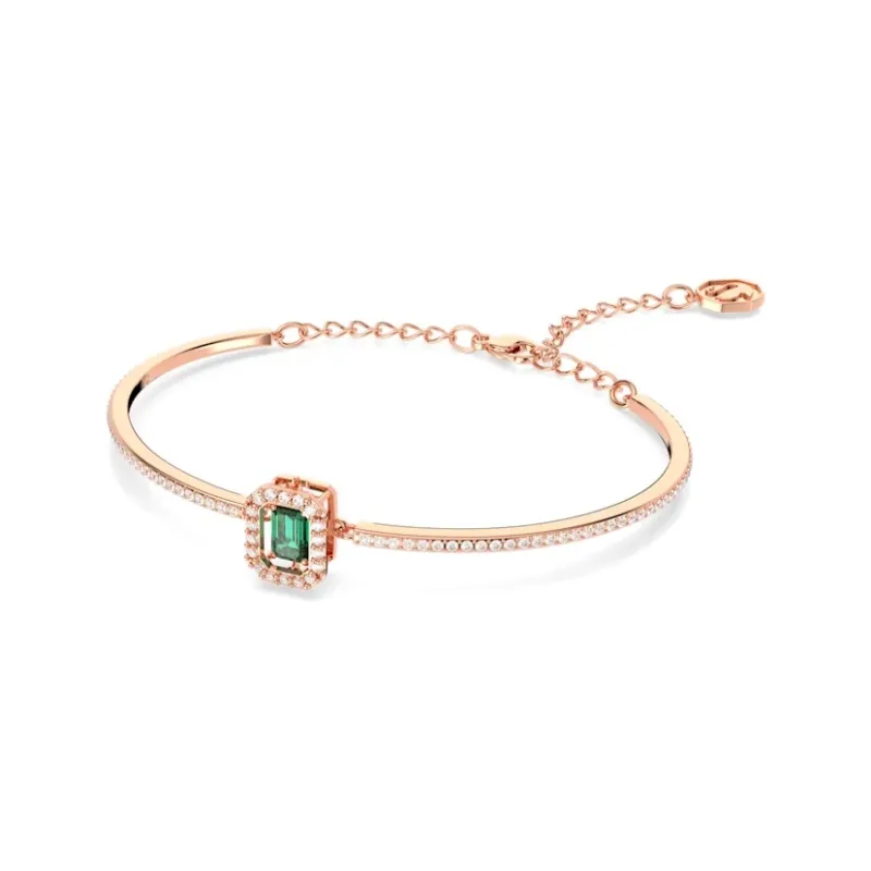 Swarovski Una Cubic Zirconia, Crystal, Rose Gold plated Bangles Women's Gold-1