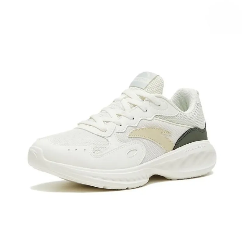 Anta Nebula Cushioning, Slip Resistant, And Abrasion Resistant Low Top Running Shoes Women's White Yellow Cyan-1