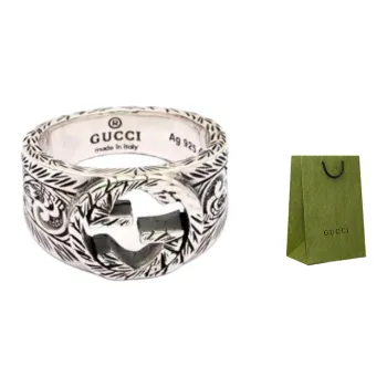 GUCCI 2000 2024 Sterling Silver Interlocking G Ring