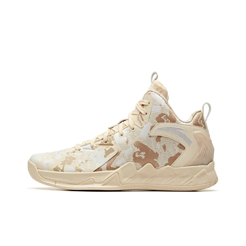 Anta KT2 Cushioned Wear Resistant Coverage Mid Top Basketball Shoes Men's Oat-0