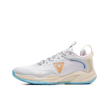 PEAK Lightning Cushioned Wear Resistant Slip Resistant Low Top Basketball Shoes Men's Feather Color Scheme
