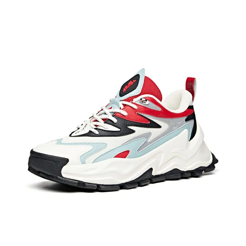 Anta Hot Life Collection Casual Breathable Low Top Chunky Sneakers Men's Red White-1