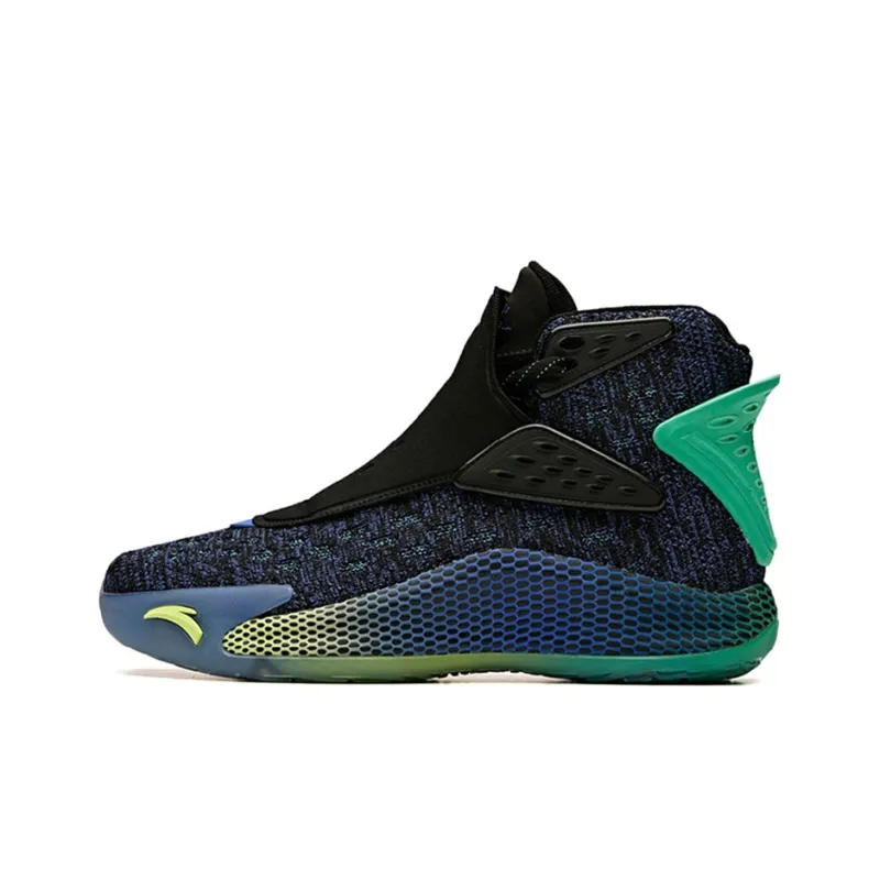 Anta KT5 Thompson 5 'KTV Dice' Cushioning Slip Resistant High Top Basketball Shoes Men's Black Green-0