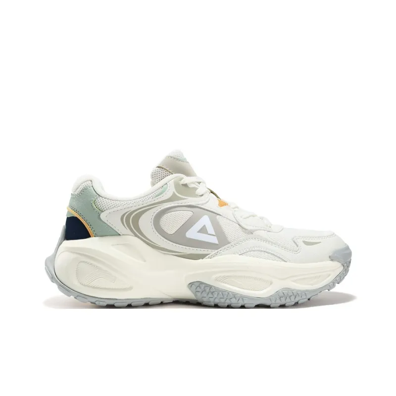 PEAK Taichi Puffy Shoes Wear Resistant Low Top Casual Shoes Unisex White-1