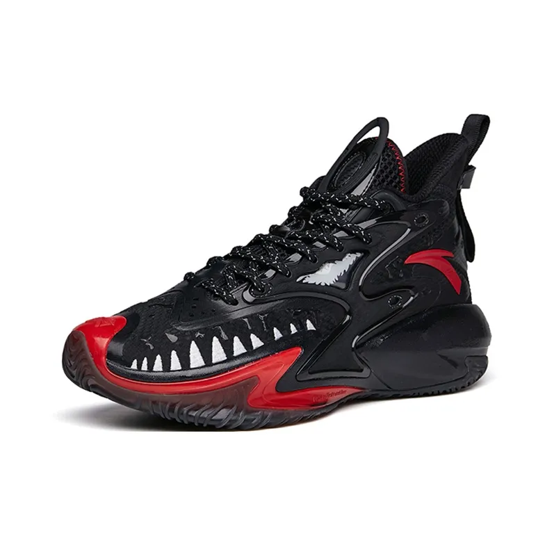 MARVEL x Anta Berserk 3 Venom Wear Resistant Slip Resistant High Top Basketball Shoes Men's Black Red-1