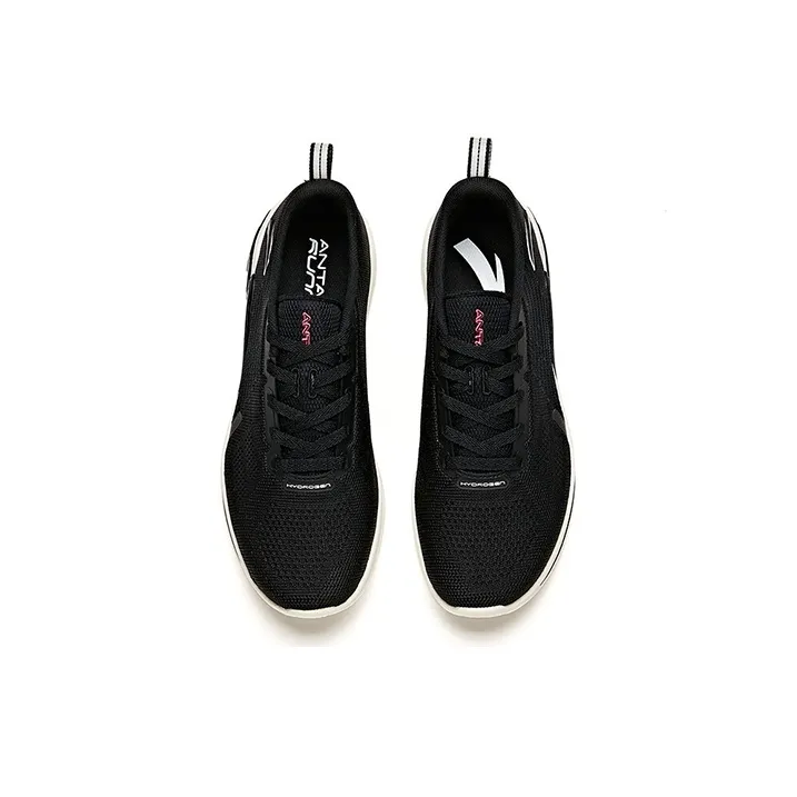 Anta Hydrogen Run II Breathable Lightweight Cushioning Low Top Running Shoes Women's Black-2