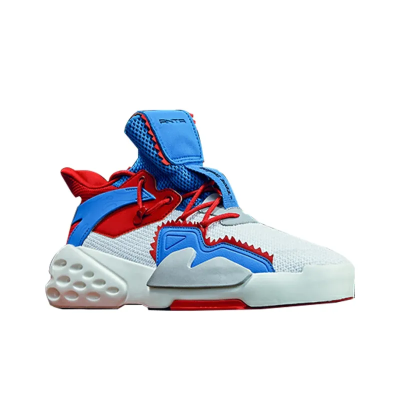 Anta Bastard Durable Breathable Full Coverage Lightweight Mid-Top Casual Shoes Men's Red Blue-1