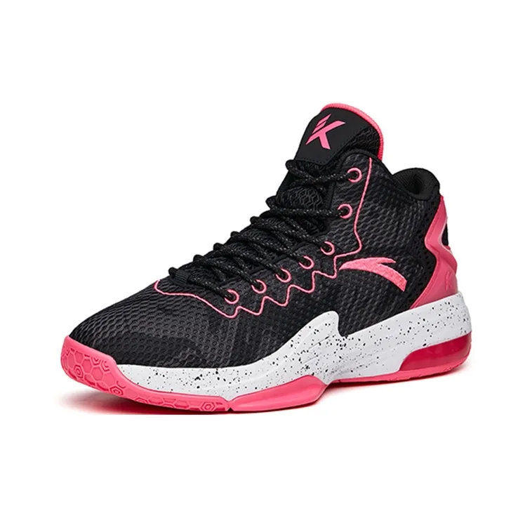 Anta KT3 Cushioning Wear-Resistant Slip-Resistant Coverage Mid-Top Performance Basketball Shoes Men's Black Pink-2