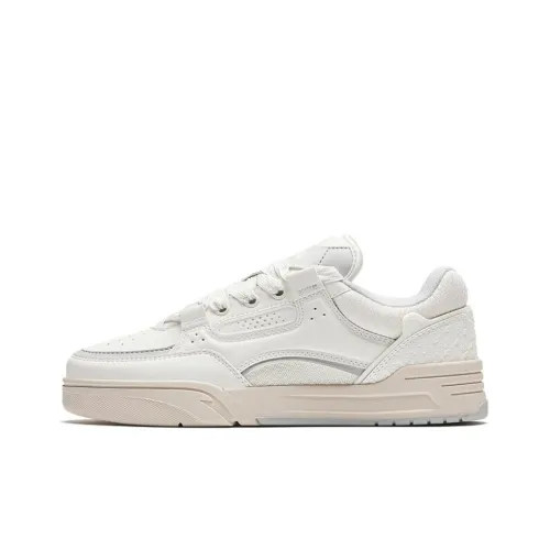 ANTA AOJIE Skateboard Shoes Women's Low-Top Ivory White/Chip Grey