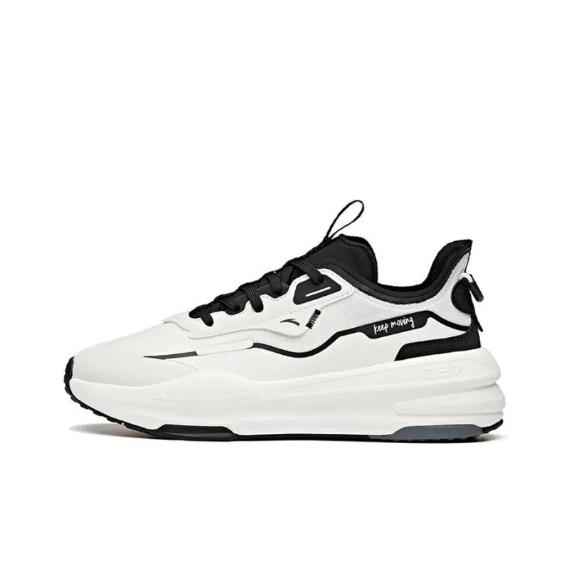 Anta C37 Series Cushioned Slip-Resistant Lightweight Low-Top Skateboard Shoes Women's White Black-0