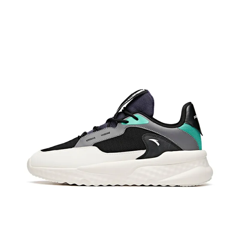 Anta Unruly Series Cushioning Low Top Casual Shoes Men's Black White Purple-0