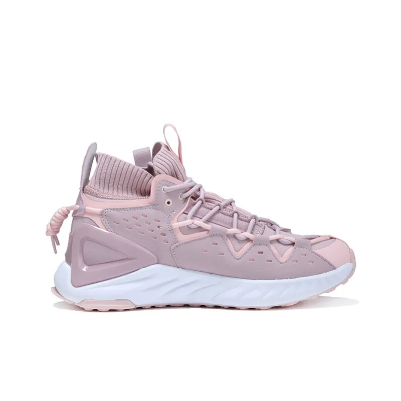 PEAK Taichi Mid-Top Running Shoes Women's Gray Pink-1