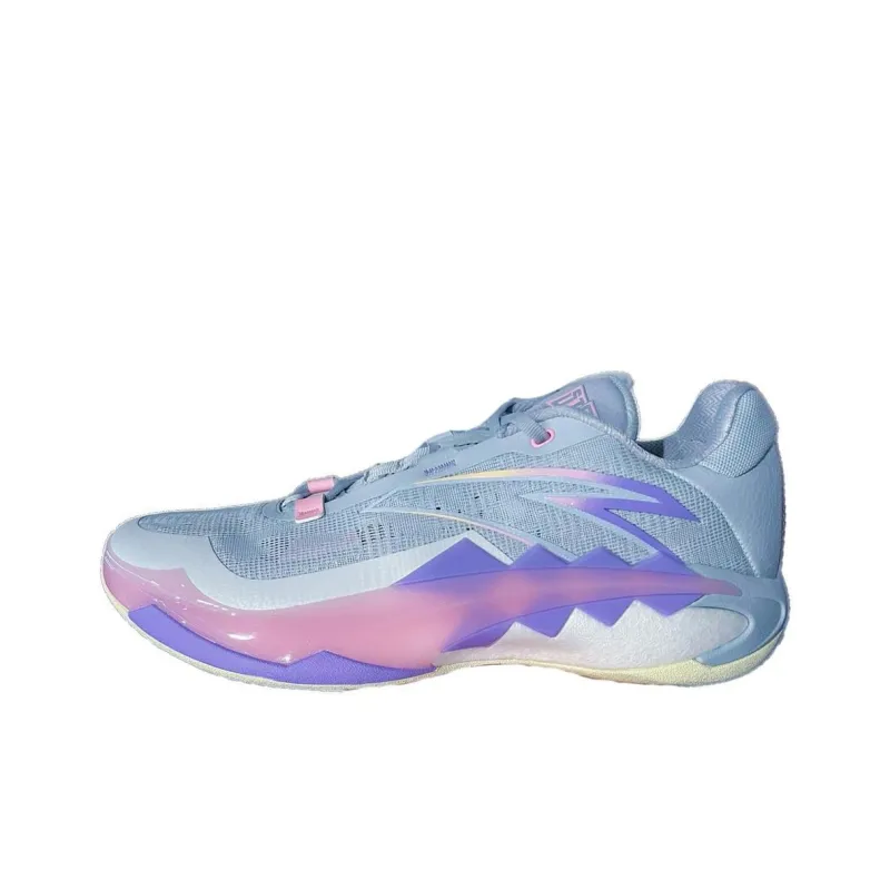 Anta Proud Cushioning Wear Resistant Low Top Basketball Shoes Men's Gray Purple-0