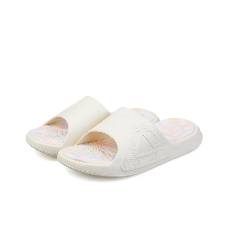 PEAK Tai Ji1.0 EVA Quiet Slide Slippers Women's Canvas White-2