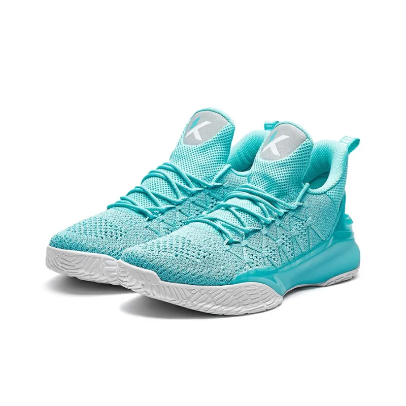 Anta Light Cavalry 3 Cushioning Anti-Slip And Wear-Resistant Low-Top Basketball Shoes Men's Fluorescent Aqua Green-1