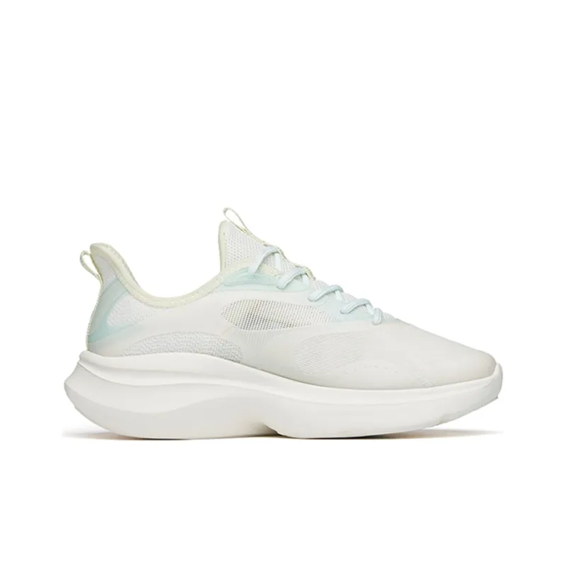 Anta Leaves 2.0 Cushioning, Slip Resistant, And Abrasion Resistant Low Top Running Shoes Women's White Green-1