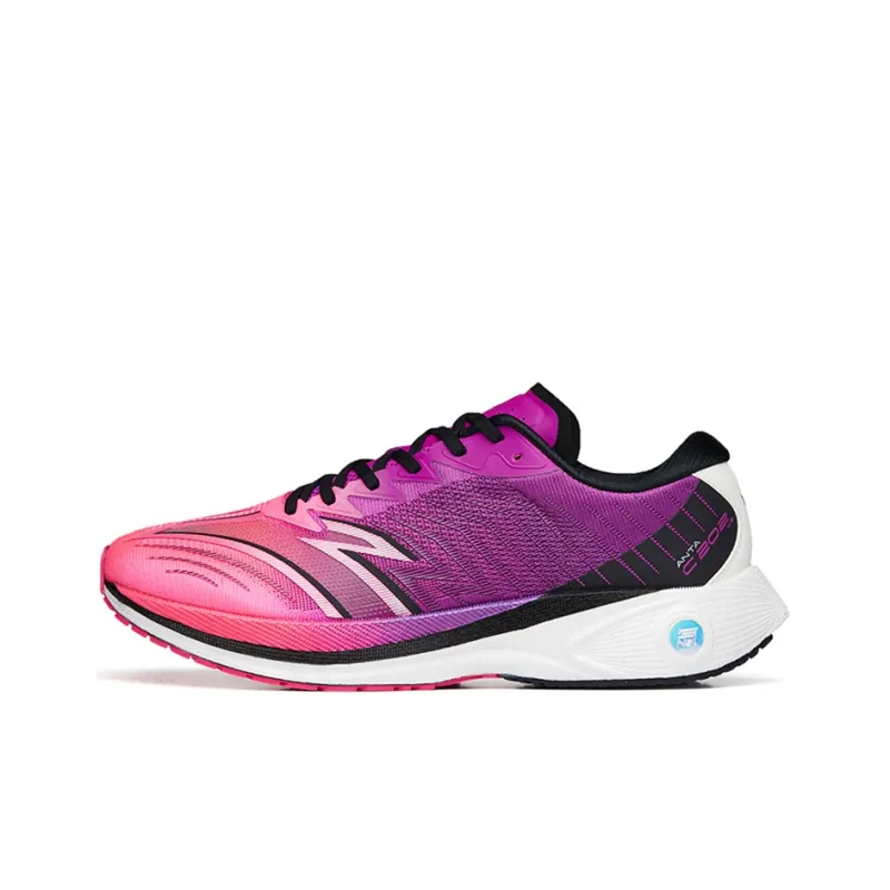 Anta C202 4.0 Cushioning Anti-Slip And Wear-Resistant Low-Top Nitrogen Technology Running Shoes Men's Purple Black Red-0