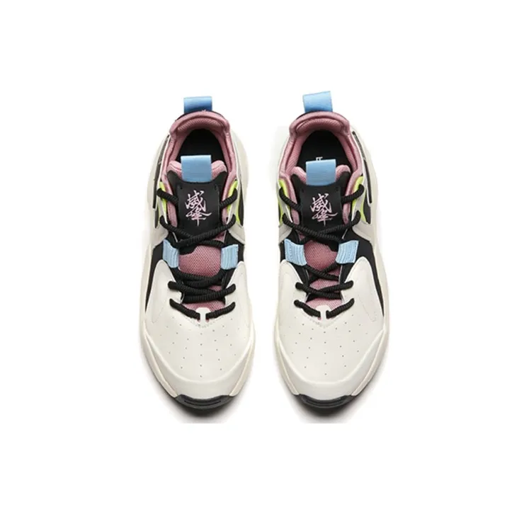 Anta Bastard Cushioning Anti Slip And Wear Resistant Low Top Chunky Sneakers Women's Black White Gray-2