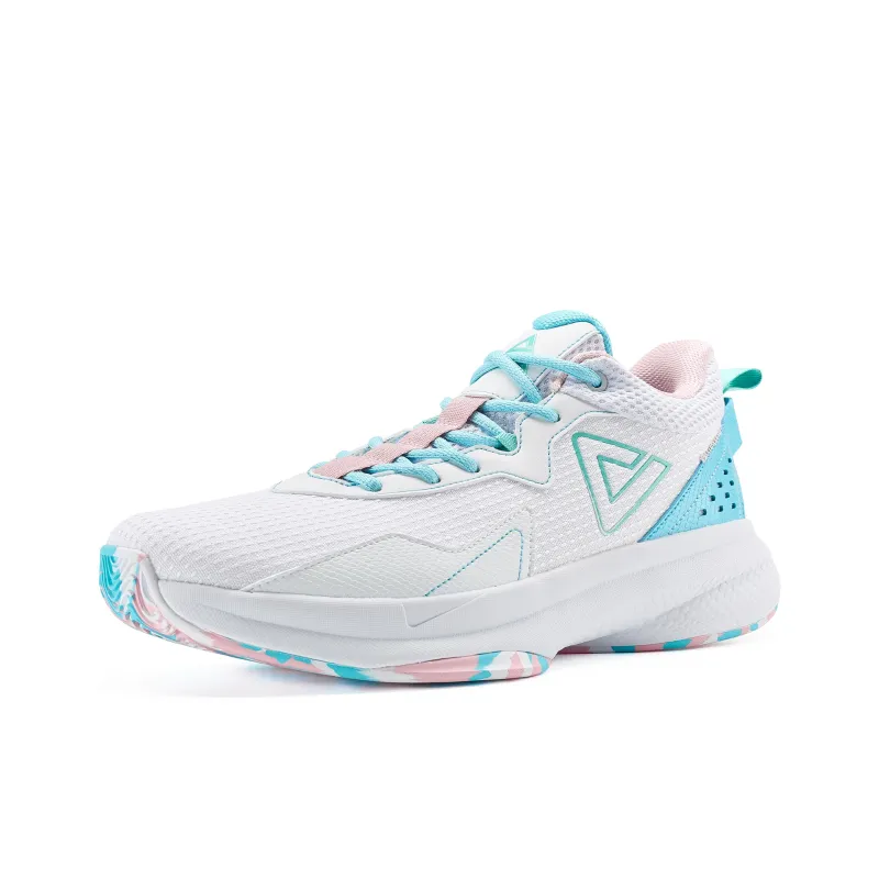 PEAK Magic Bullets Low-Top Basketball Shoes Men's Large White Light Blue Sea-2