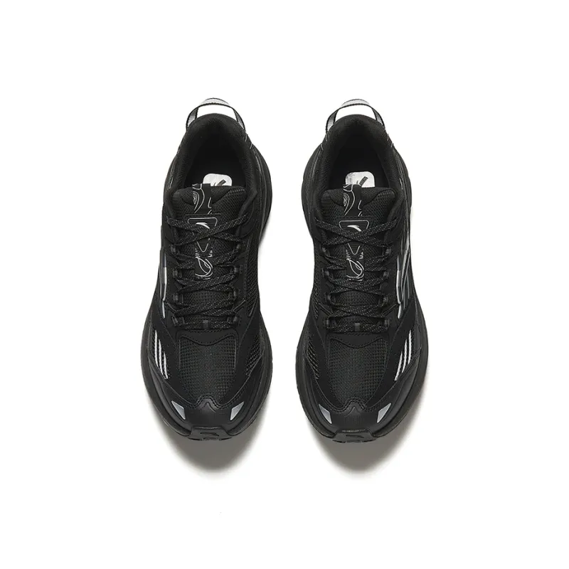 Anta Cushioned Slip-Resistant Abrasion-Resistant Low-Top Running Shoes Men's Black Silver-2