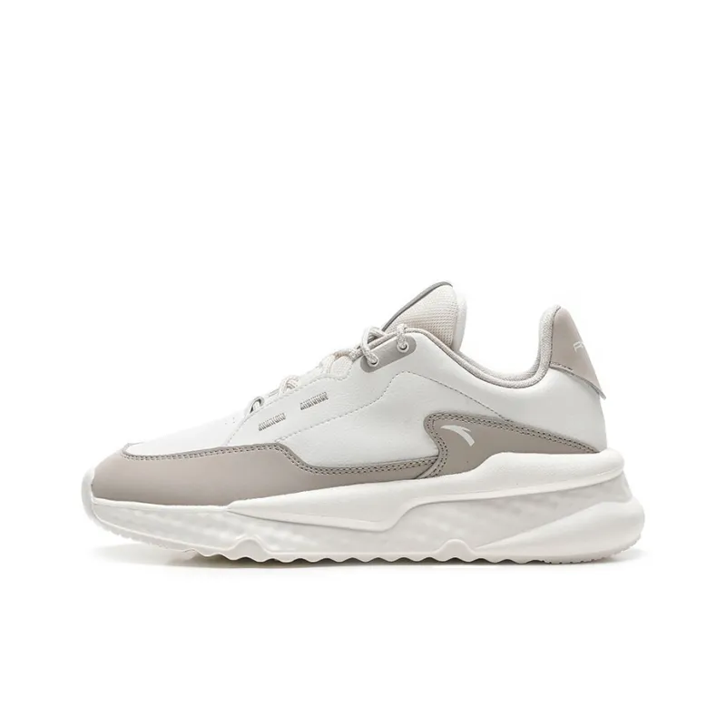 Anta Unruly Series Wear-Resistant Slip-Resistant Low-Top Casual Shoes Men's White Gray-0