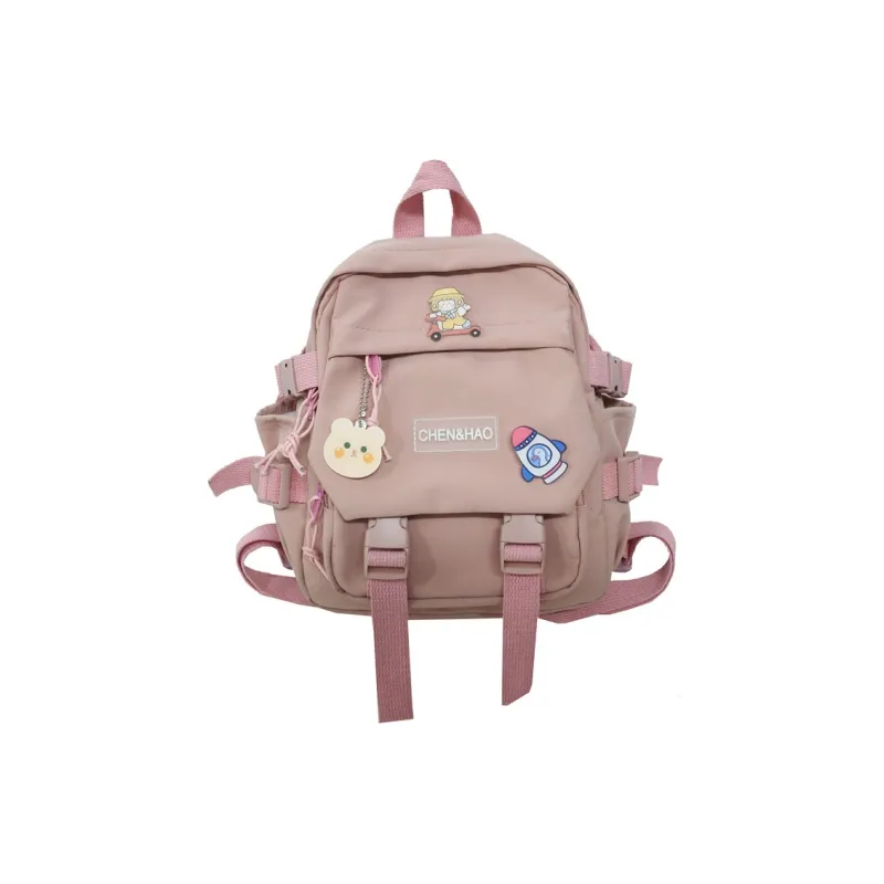 Cwatcun Nylon Backpack Regular Unisex White/Blue/Black/Pink-12