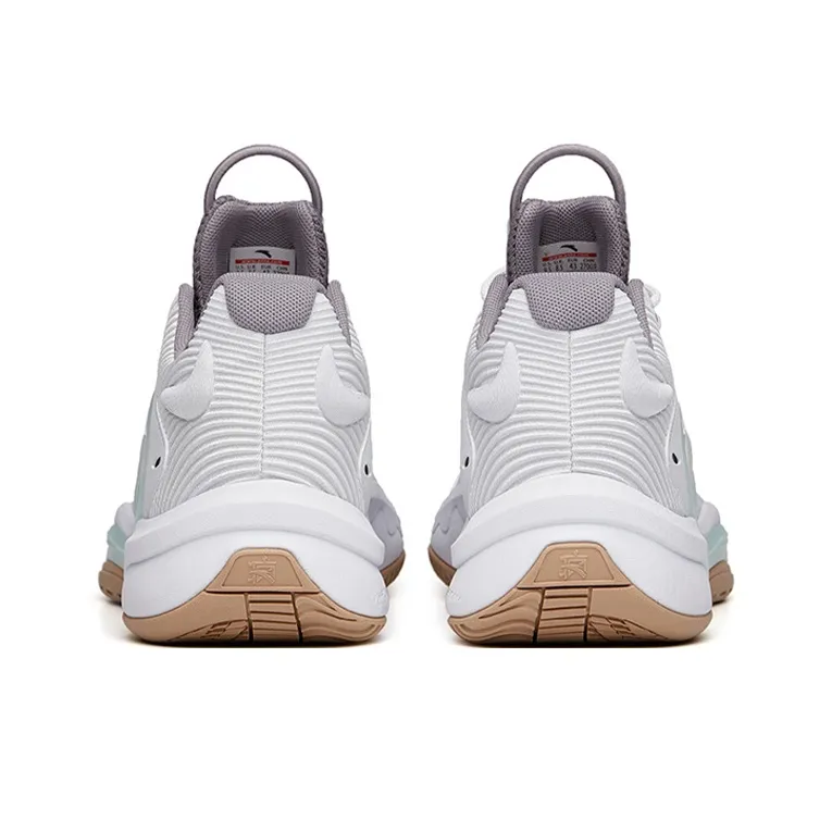 Anta Hear Wave 3 Cushioned Slip-Resistant Low-Top Basketball Shoes Men's Gray White-3