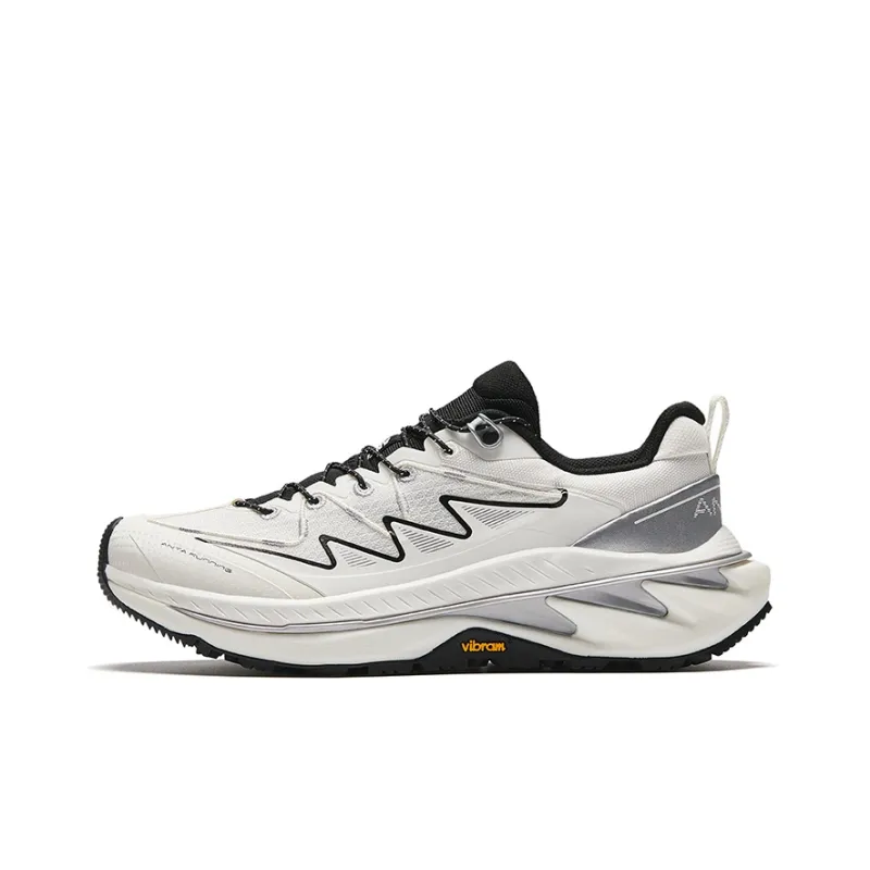 Anta Wild PRO Cushioning Anti Slip Wear Resistant Breathability Low Top Running Shoes Women's White Black-0