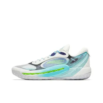 Anta Shock Wave 6 Cushioning Wear Resistant Low Top Basketball Shoes Men's White Blue