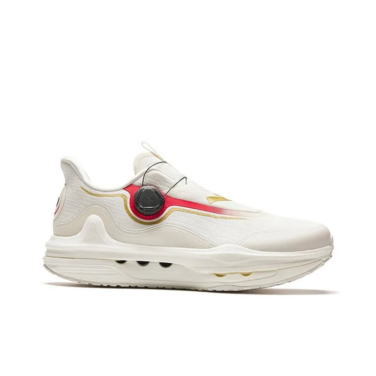 Anta Champion All Weather Series Cushioning Wear Resistant Low Top Running Shoes Men's White Red-1