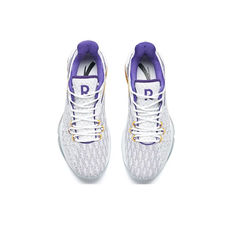 Anta RR5 Rajon Rondo 5 Non slip Lightweight Low Top Basketball Shoes Men's Purple Gold-2