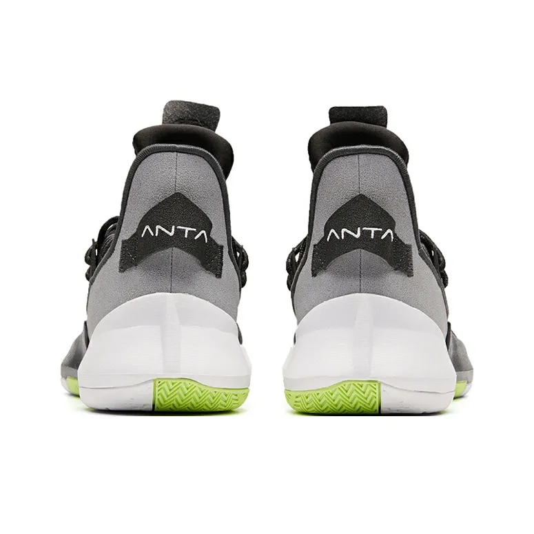 Anta Airspace 2 Cushioning Anti-Slip And Wear-Resistant Low-Top Basketball Shoes Men's Black White Gray-3