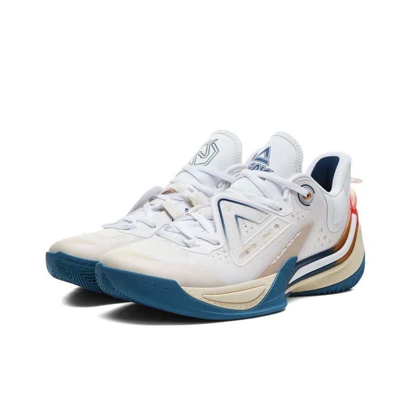 PEAK Phantom Foal 2.0 Basketball Shoes Men Low Top All White Ice Blue-2