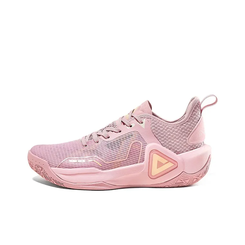 PEAK Sonic Boom 1.0 Cushioning Anti Slip Wear Resistant Breathability Low Top Basketball Shoes Men's Pink-0