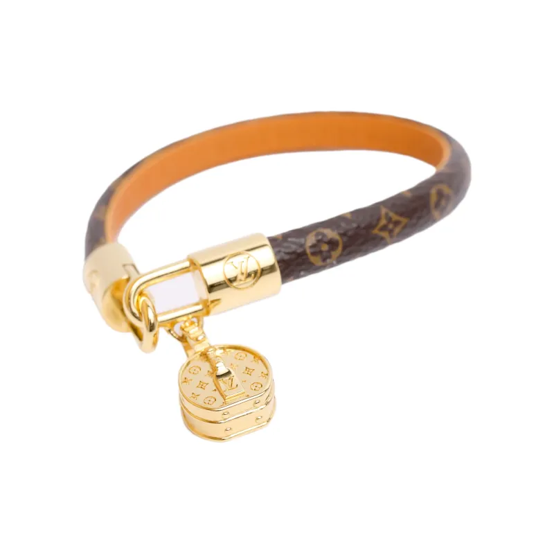 LOUIS VUITTON Calfskin Monogram Bangles Women's Brown-2