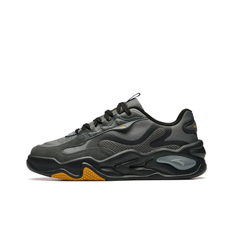 Anta Tianxing Anti Slip Wear Resistant Low Top Sports Casual Shoes Black Gray-0