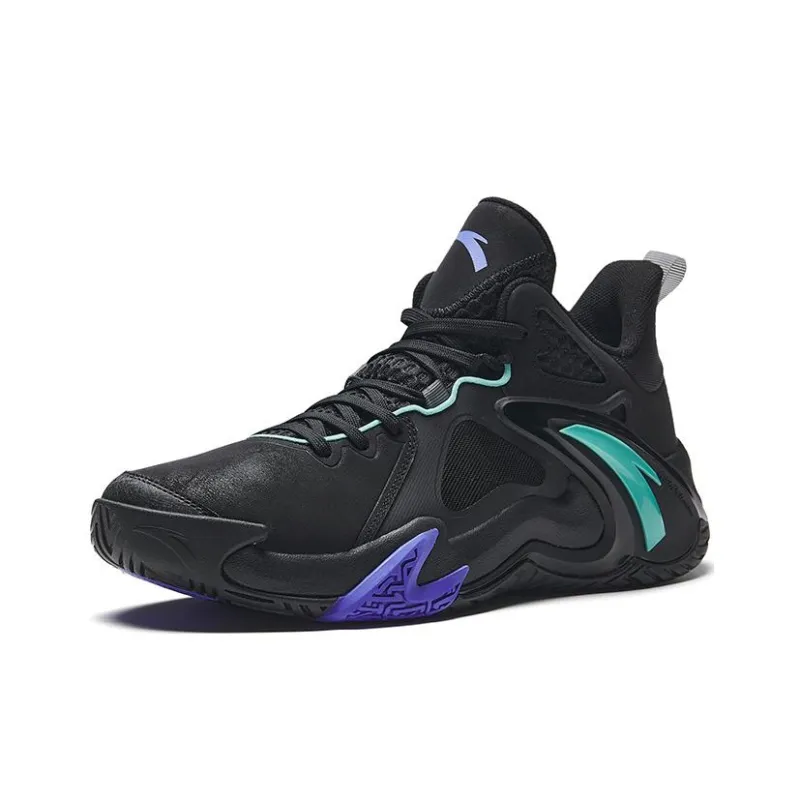 Anta Airspace 4 Anti Slip Wear Resistant Low Top Basketball Shoes Men's Black-1