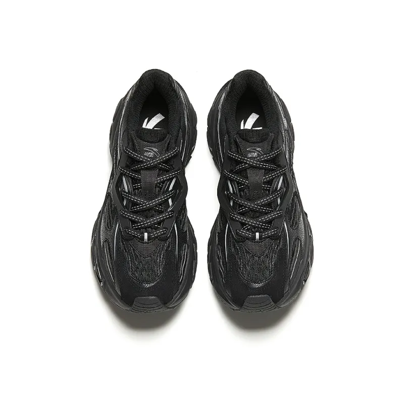 ANTA Star Moon Series Chunky Sneakers Women's Low Top Gray Black-2