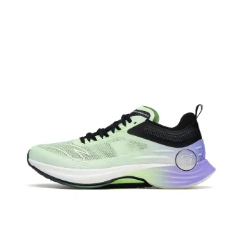 Anta Mach Pro Cushioned Slip Resistant Low Top Running Shoes Men's Green Purple Black