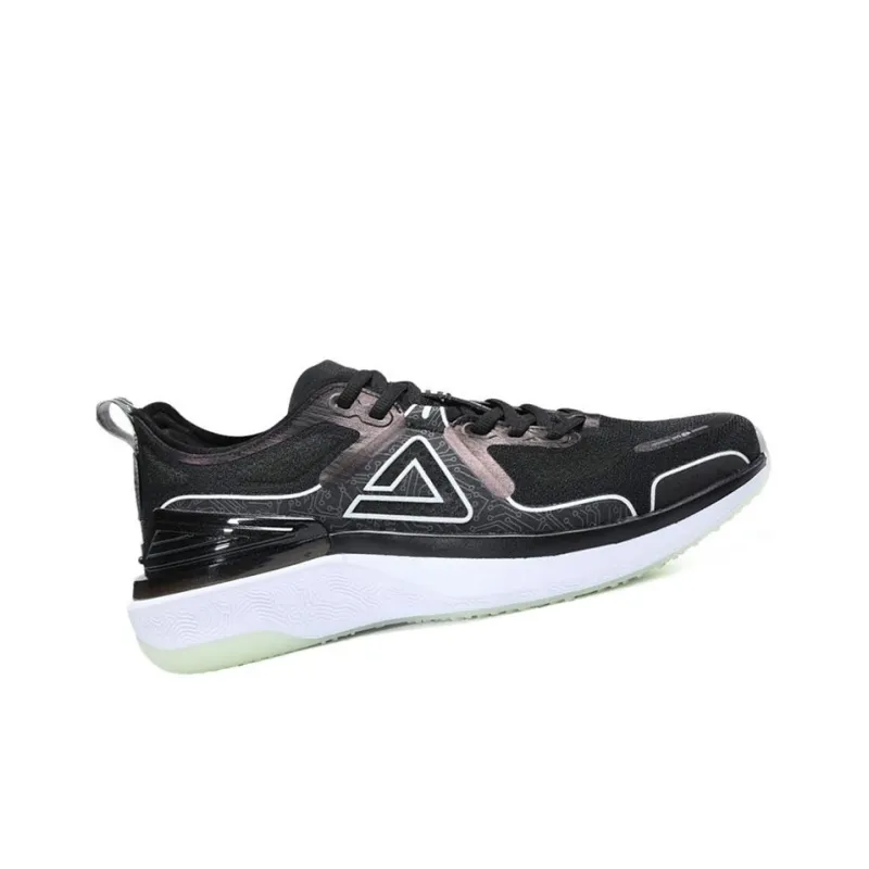 PEAK Taichi 4.0 Pro Cushioned Anti-Slip Wear-Resistant Breathable Lightweight Low-Top Running Shoes Men's Black White-1